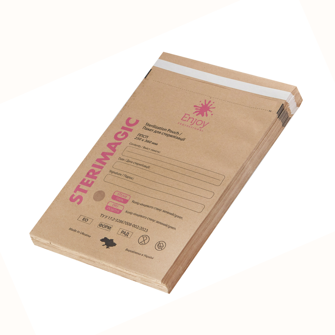 Пакет для стерилізації паперовий бурий ППСП-К 250Х360 мм (100 шт/пак)"Enjoy-professional" - "SteriMagiс"